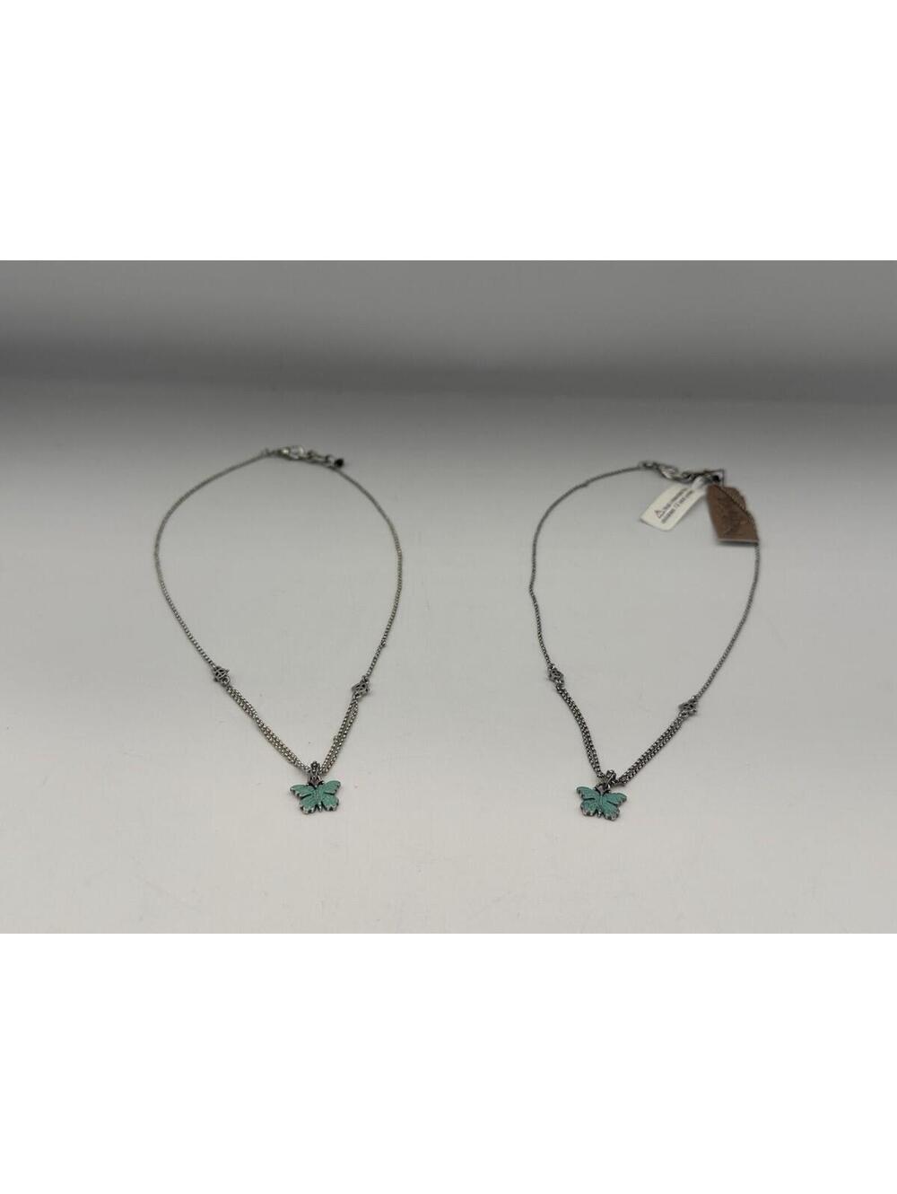 Lucky Brand Teal Butterfly Necklace Set Of 2